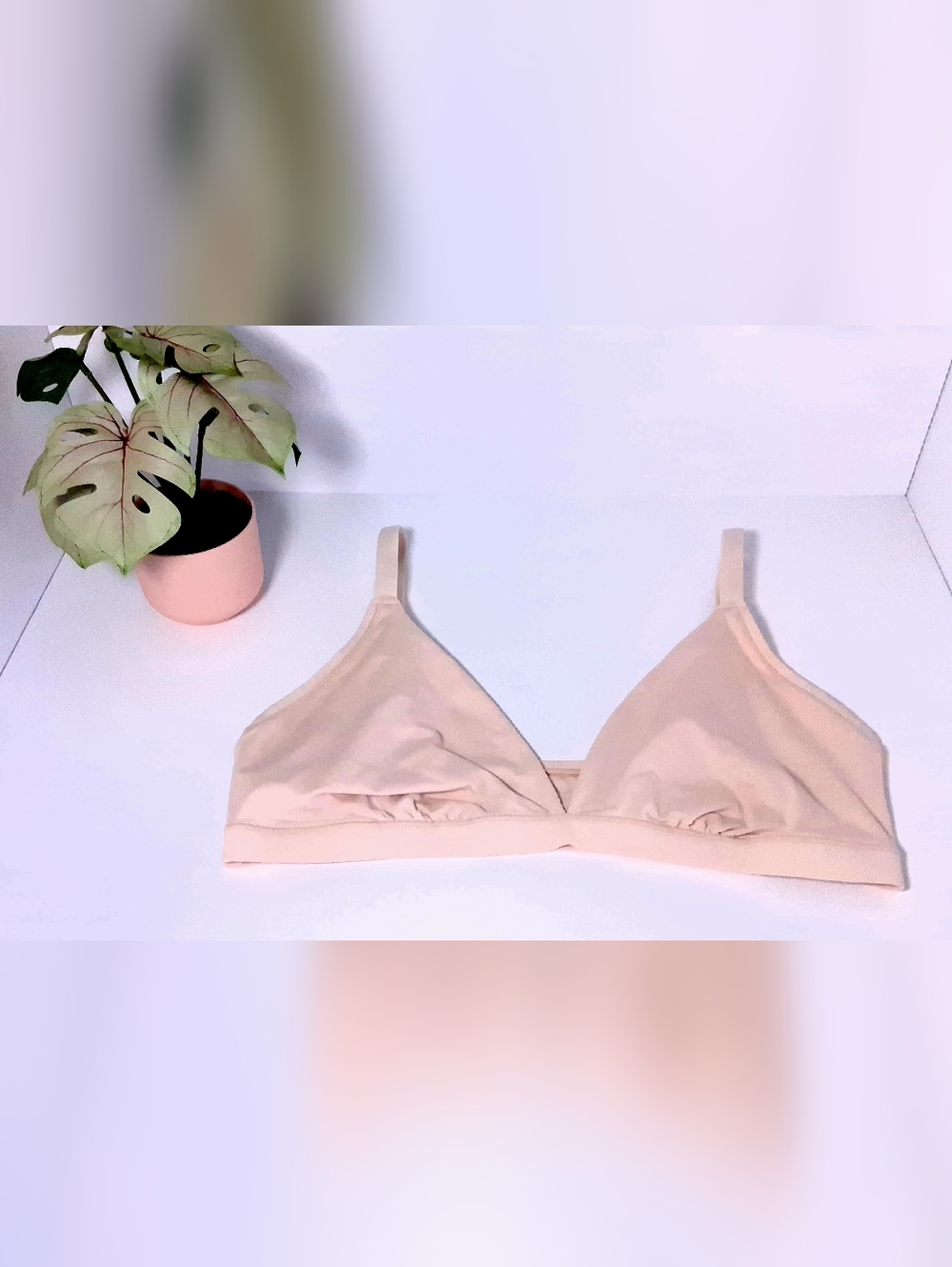 PINK Victoria's Secret Soft Nude Triangle Bralette Size XL - Picture 6 of 16